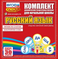 Динамические раздаточные пособия. Русский язык (веера). Читаем по слогам (слоги из двух букв). Конструируем слова (слоги из двух и трех букв). - fgospostavki.ru - Балахна