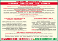 Таблица "Пожарная безопасность. Правила поведения при пожаре" (100х140 сантиметров, винил) - fgospostavki.ru - Балахна