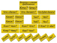 Набор магнитных карточек "Вопросы к членам предложения" (фон жёлтый) - fgospostavki.ru - Балахна