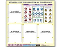 Стенд информационный "Правила техники безопасности в кабинете химии" (80х75, 4 кармана) - fgospostavki.ru - Балахна