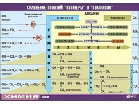 Таблица демонстрационная "Сравнение понятий изомер и гомолог" (винил 100x140) - fgospostavki.ru - Балахна