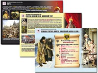 Комплект таблиц по истории "История России XVI - XVIII вв." раздаточные (цветные, ламинированные, А4, 10 штук) - fgospostavki.ru - Балахна