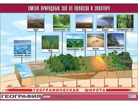 Таблица демонстрационная "Смена природных зон от полюсов к экватору" (винил 70*100) - fgospostavki.ru - Балахна