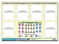 Стенд информационный "Правила техники безопасности в кабинете физики" (80х110, 6 карманов) - fgospostavki.ru - Балахна