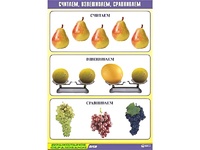 Таблица демонстрационная "Считаем, взвешиваем, сравниваем" (винил 70x100) - fgospostavki.ru - Балахна