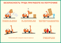 Таблица "Безопасность труда при работе на погрузчике" (100х140 сантиметров, винил) - fgospostavki.ru - Балахна
