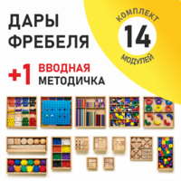 Игровой набор Дары Фребеля 14 модулей с методическим пособием (1 книга) - fgospostavki.ru - Балахна