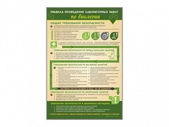 Стенд "Правила выполнения лабораторных работ по биологии" Вариант 1 - fgospostavki.ru - Балахна