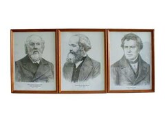 Портреты выдающихся физиков (деревянная рамка, под стеклом) - fgospostavki.ru - Балахна