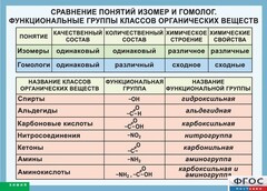 Таблица. Сравнение понятий изомер и гомолог. Функциональные группы классов органических веществ. - fgospostavki.ru - Балахна