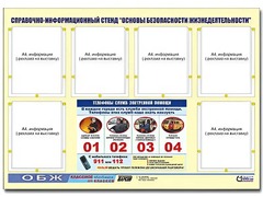 Стенд информационный "Основы безопасности жизнедеятельности" (80*110, 6 карманов) - fgospostavki.ru - Балахна