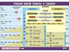 Таблица демонстрационная "Сравнение понятий изомер и гомолог" (винил 100x140) - fgospostavki.ru - Балахна
