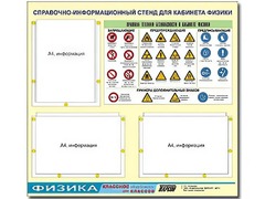 Стенд информационный "Правила техники безопасности в кабинете физики" (75*70, 3 кармана) - fgospostavki.ru - Балахна