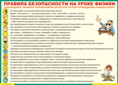 Таблица "Правила безопасности на уроке физики" (100х140 сантиметров, винил) - fgospostavki.ru - Балахна