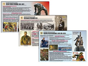 Комплект таблиц по истории "История России XX - XXI вв." раздаточные (цветные, ламинированные, А4, 12 штук) - fgospostavki.ru - Балахна