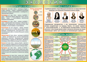 Таблица "Экология. Определения и история" (100х140 сантиметров, винил) - fgospostavki.ru - Балахна