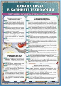 Стенд "Охрана труда в кабинете технологии" - fgospostavki.ru - Балахна