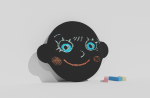 Фигурная грифельная меловая доска на тему эмоций - fgospostavki.ru - Балахна