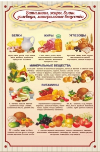 Стенд "Витамины, жиры, белки" - fgospostavki.ru - Балахна
