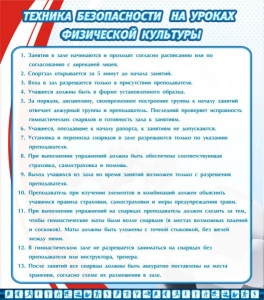 Стенд "Техника безопасности на уроках физкультуры" - fgospostavki.ru - Балахна