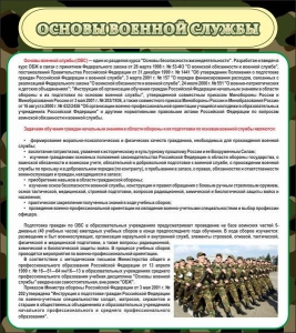 Стенд "Основы военной службы" - fgospostavki.ru - Балахна