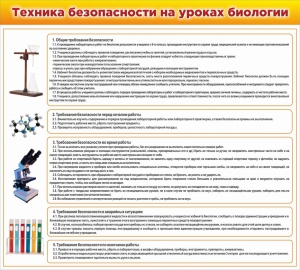 Стенд "Техника безопасности на уроках биологии" Вариант 2 - fgospostavki.ru - Балахна
