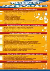 Стенд "Правила выполнения лабораторных работ по биологии" Вариант 2 - fgospostavki.ru - Балахна