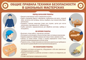 Стенд "Общие правила техники безопасности в школьных мастерских" - fgospostavki.ru - Балахна