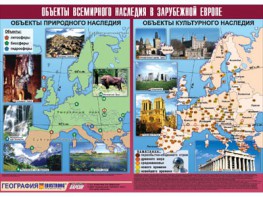 Таблица демонстрационная "Объекты всемирного наследия в Зарубежной Европе" (винил 100*140) - fgospostavki.ru - Балахна