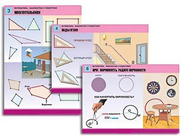 Комплект таблиц "Математика. Знакомство с геометрией" (6 таблиц, формат А1, ламинированные) - fgospostavki.ru - Балахна