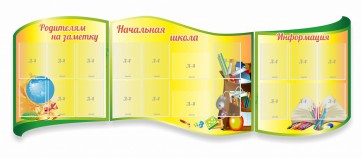 Стенд "Начальная школа" резной из 3-х частей - fgospostavki.ru - Балахна