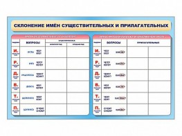 Фрагмент (демонстрационный) маркерный (двухсторонний) "Склонение имен существительных и прилагательных" - fgospostavki.ru - Балахна